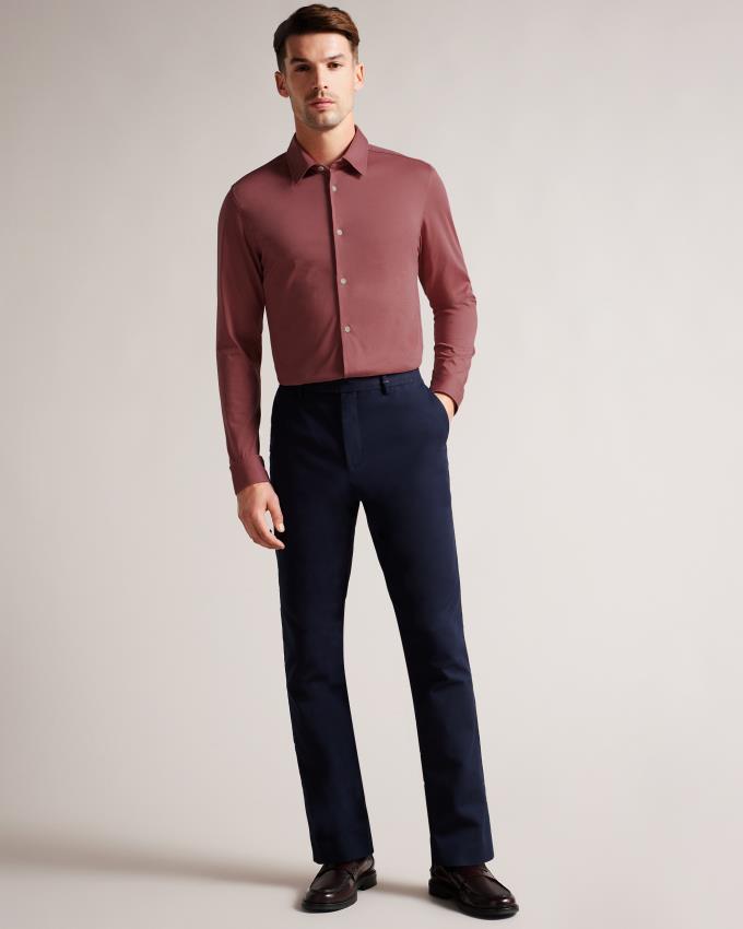 Chemises Ted Baker Long Sleeve Lustrous Jersey Rose Homme | PTY-25319623